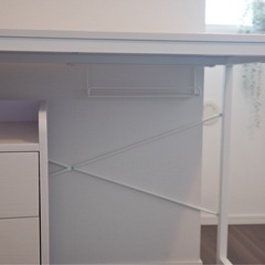 【ニトリ購入ホワイトデスク】幅100×奥行55×高さ70の画像