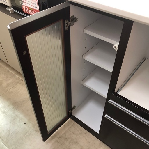 食器棚 キッチン収納 キッチンボード レンジボード 炊飯器台 扉 引き出し 収納 コンセント穴 ホワイト ダークブラウン