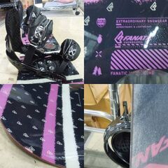 fanatic スノーボード 約140cm【バートン バインディング 訳あり】 ピンク系 ブラック系 札幌市東区 新道東店の画像