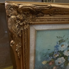 ゴールド額縁3個セット　フレームアンティークヴィンテージ昭和レトロ油絵インテリア雑貨サロン店舗フォトスタジオウエディングウェルカムスペース什器の画像