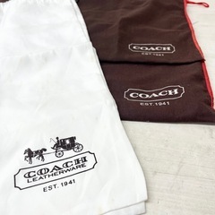 M【中古品】COACH コーチ巾着型 ショップ 内袋 3ｐセット 中古の画像