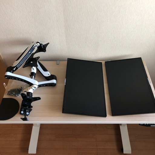 Phillips 23.8インチモニター×2 + 3画面モニターアーム