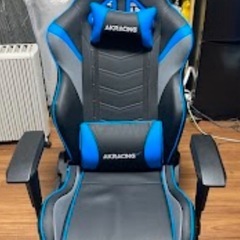 AKRACING ゲーミングチェア デスクチェア 勉強机 勉強椅子 学習机 学習椅子 ブルー 青 OVERTURE 高耐久PUレザー 180度リクライニング 在宅 リモートの画像