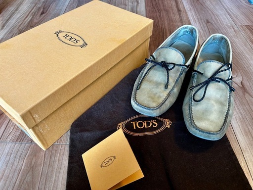 TOD’S トッズ ニューゴンミーニ  XXM0GW05473D9A9998レザーベージュ メンズ 25.5ドライビングシューズ【古着】【中古】