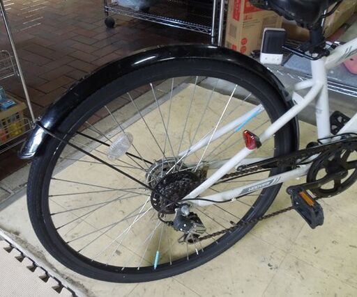 26インチ HOOVER 6段変速 クロスバイク ライトOK ホワイト 自転車 通勤 通学 札幌市東区 新道東店