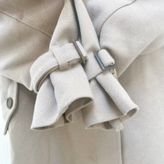 ベージュ トレンチコート ウーリースタンドトレンチコート ベロア　FREAK'S STORE　フリークスストアの画像