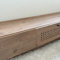 LOWYA（ロウヤ）ラタン調 テレビ台 幅140cmの画像