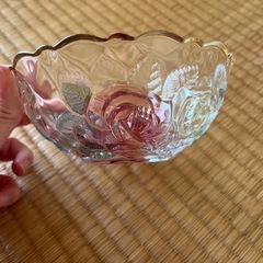 ガラス食器　花柄　バラ　5枚セットの画像