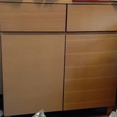 木製キャビネット　木扉　オーク材（お譲りします）の画像