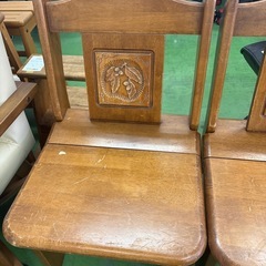 彫刻木製ベンチ　1人掛け　1p 1P デザイン家具　椅子　イス　チェアの画像