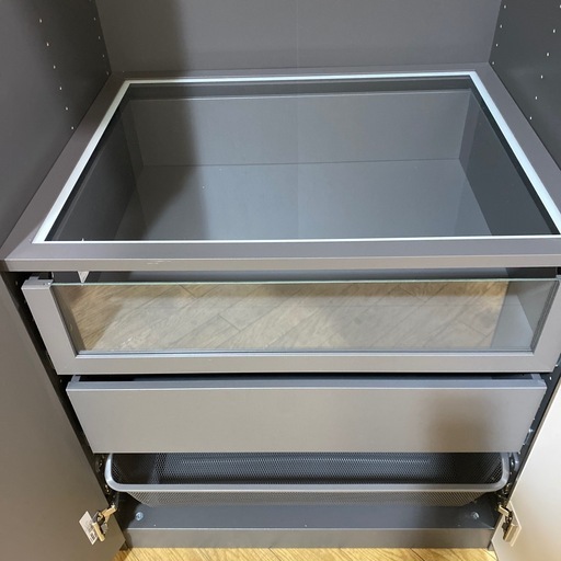 3/17値下げしました?ダークグレー?IKEA PAX クローゼット ワードローブ 衣類収納 ミラーガラス ソフトクローズ コンビネー