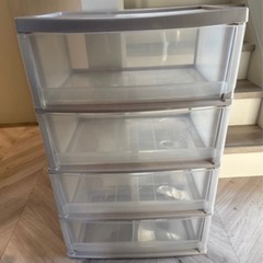 折りたたみローテーブル＆4段チェストセットの画像