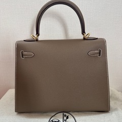 エルメス HERMES ケリー25　外縫い W刻 エトゥープ/GD金具 エプソン ショルダーバッグ レディース 中古の画像