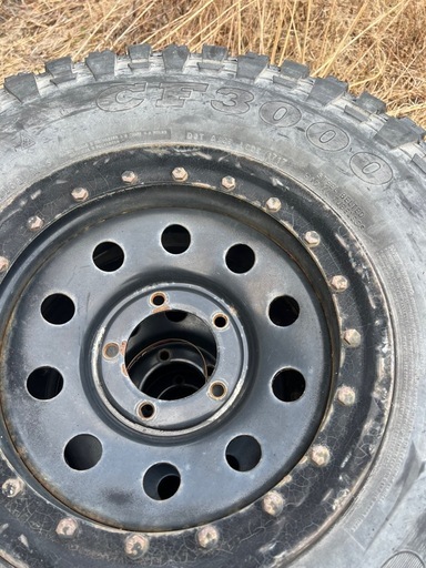 235/85R16 ジムニー マットタイヤ 鉄チン ホイールセット