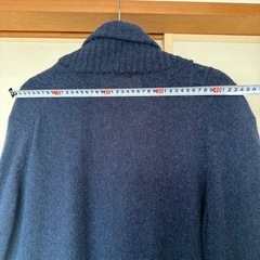 GU ネイビー ケーブル編み カーディガン Mの画像
