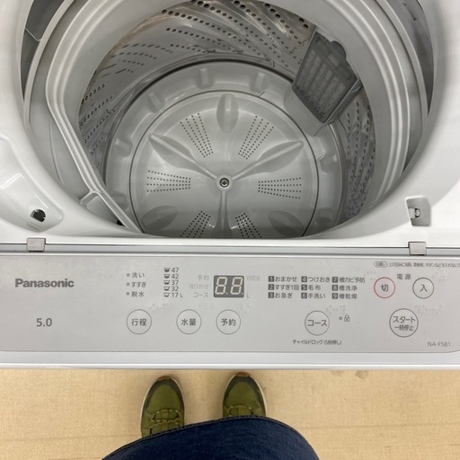 【ドリーム池田店】○ジモティ割7%○Panasonic　パナソニック　5kg/縦型洗濯機(単身向け)　NA-F5B1　2023年製　給