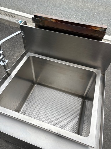 ☆中古品 タニコー 業務用角形うどん釜 TKU-60 LPガス用 2015年11月製 横600×奥600×高800(フード高1050)