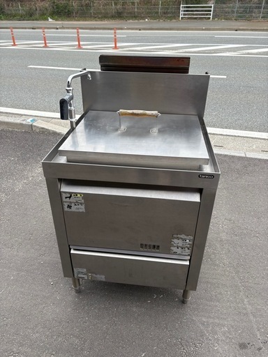 ☆中古品 タニコー 業務用角形うどん釜 TKU-60 LPガス用 2015年11月製 横600×奥600×高800(フード高1050)