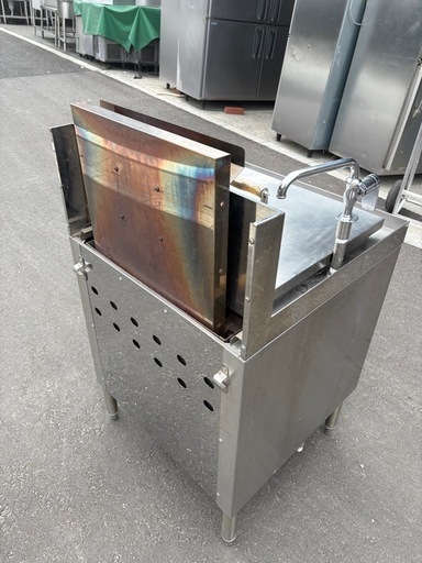 ☆中古品 タニコー 業務用角形うどん釜 TKU-60 LPガス用 2015年11月製 横600×奥600×高800(フード高1050)