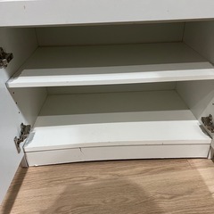 ニトリ キッチンボード 食器棚 レンジ台 スリム ホワイトの画像