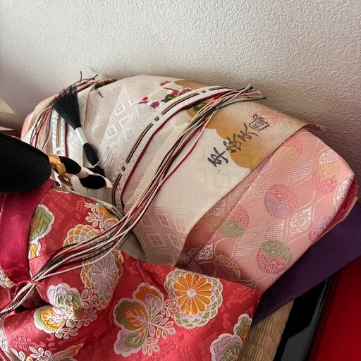 【定価20万・極美品】伝統工芸 碧南人形 親王飾り｜緋毛せん付きで省スペースに華やかに飾れます