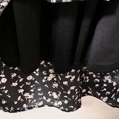 pumpkin port ドッキングワンピースフリル袖 ベージュ＆黒【美品】の画像