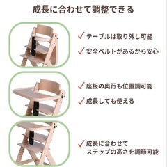 未開封 Vita木製ハイチェア テーブルブラウンの画像