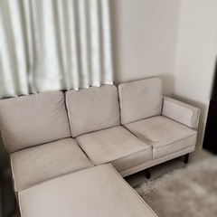 LOWYA  ３人掛けソファ　オットマン付き　の画像