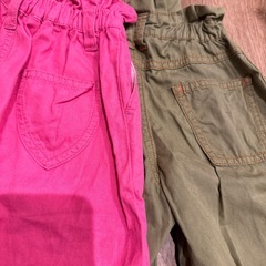 ラグマート　ピンクとカーキ　80 パンツズボンセットの画像