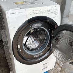 🔥🔥❼2022年 SHARP　ES-S7G-WR🔥🔥 ドラム式洗濯機乾燥 コンパクト　マンション　サイズ　洗濯7kg乾燥3kg 安心　分解洗浄済み　設置まで対応　配達無料🚚💦の画像