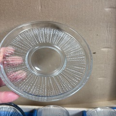 ガラスコップ、皿セット
の画像