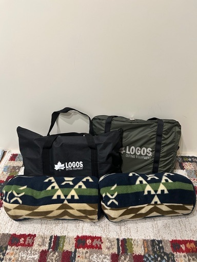 【LOGOSキャンプセット】 焚き火台 ヘキサタープ シュラフ