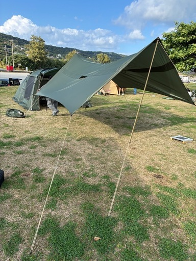 【LOGOSキャンプセット】 焚き火台 ヘキサタープ シュラフ