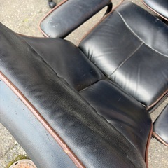 オットマン付きリクライニングチェア 回転式 パーソナルチェア ブラックの画像