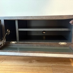 テレビボード ローボード 約180cm ダークグレー｜収納付きの画像