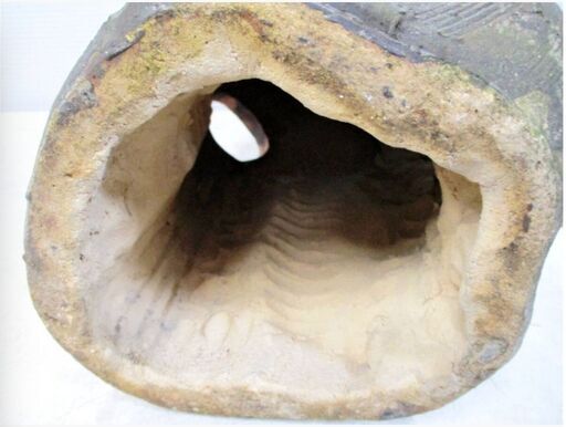 たぬき　置物　縁起物　陶器製　全長約47cm 狸 タヌキ 商売繁盛 開運 招福 玄関飾り オブジェ レトロ アンティーク　1017ZS
