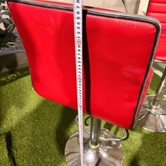 🔥美品 バーチェア2脚 赤 昇降式 カウンターチェア バースツール 店舗にもの画像
