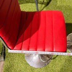 🔥美品 バーチェア2脚 赤 昇降式 カウンターチェア バースツール 店舗にもの画像