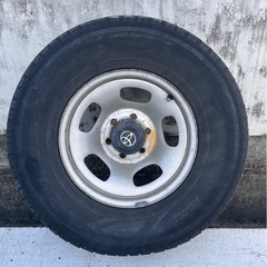 ランクル80にて使用　アルミ、タイヤ4本セット　275/70/R16ダンロップの画像