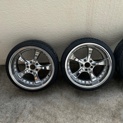 【値下げ】vskf風メッキホイール　メーカー不明　18インチ　9J+38  2本セット　スカイライン シルビアJZX100ドリケツ等 