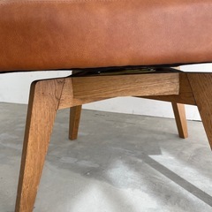 【決まりました】ウッド＆合皮レザーキャメル回転チェアの画像