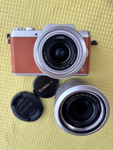 お話し中?Panasonic LUMIX GF7W ダブルレンズ 美品 自撮りミラーレス 純正ケース付 