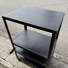 アイアンラック　スチールラック　キャスター付き　ブラック　陳列棚　整理棚の画像
