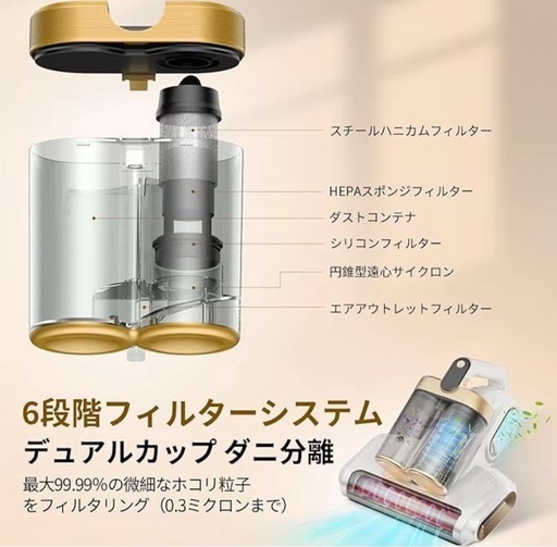 【新品・未使用】強力18000PA 布団クリーナー ダニ除去・UV対策に
