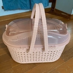 アイリスオーヤマ メッシュペットキャリー キャリーケース　ハード 猫 小型犬 小動物 ピンク 中古の画像