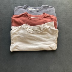 futafutaデイリーラインコットン長袖シンプル無地トレーナー 3点セットの画像