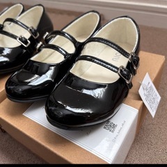 【新品未使用】 キッズフォーマルシューズ RIO 黒 ダブルベルト　18cm 2セットの画像