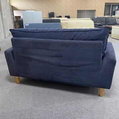 ◆中古◆格安◆訳あり◆布張り◆２人掛けソファ◆ネイビーブルー◆コンパクトサイズ◆一人暮らし◆の画像