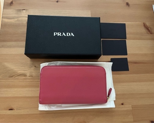PRADA ピンクリボン長財布 PRADA（プラダ） リボン付きL字ファスナー長財布[小銭入れ付き] ローズ 