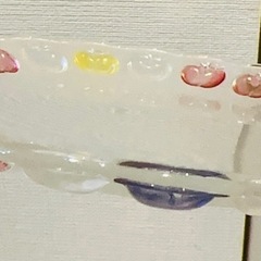 リンゴモチーフ ガラス皿 5枚セットの画像